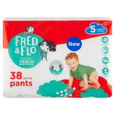 Tesco Fred & Flo Plenkové kalhotky 5 Junior 11-18 kg 38 ks