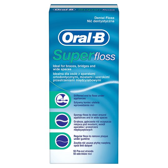 OralB Super Dental Floss PreCut 50 Counts Tesco Groceries