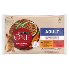 PURINA ONE MINI/SMALL <10 kg Adult with Chicken and Beef in Juice 4 x 85g