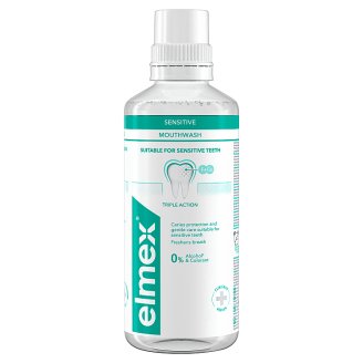 elmex Sensitive Plus ústní voda s aminfluoridem 400ml