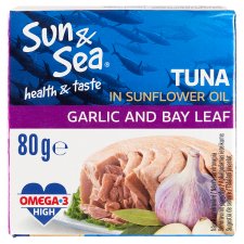 Sun & Sea Tuna in Sunflower Oil with Garlic and Bay Leaf Flavor 80g