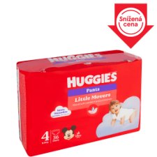 Huggies Little Movers plenkové kalhotky velikost 4 pro děti 9-14kg 36 ks