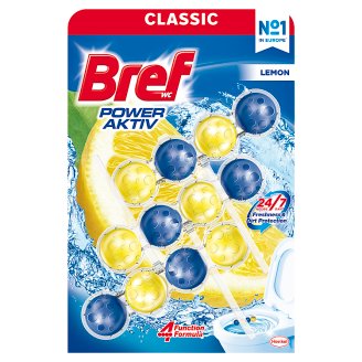 Bref Power Aktiv Fragrance Boost Lemon tuhý WC blok 3 x 50g
