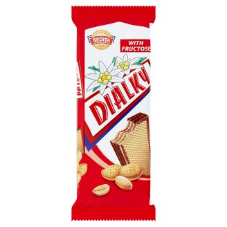 Sedita Dialky Oplatky s krémovou náplní s arašídy s fruktózou v kakaové polevě 40g