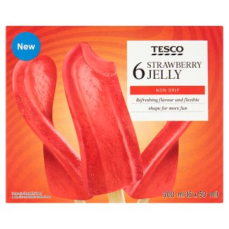 Tesco Mražený krém vodový jahodový 6 x 50g
