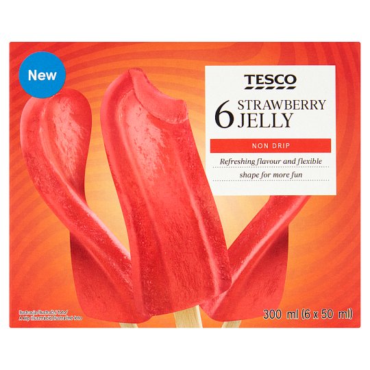 Tesco Strawberry Jelly Ice Cream 6 x 50g Tesco Groceries