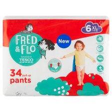 Tesco Fred & Flo Plenkové kalhotky 6 XL +15 kg 34 ks