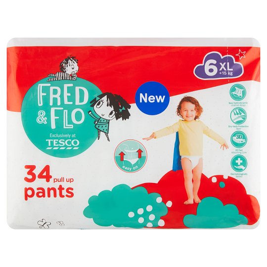 image 1 of Tesco Fred & Flo Pull Up Pants 6 XL +15 kg 34 pcs