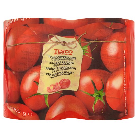 Tesco Krájená rajčata v rajčatové šťávě 4 x 400g