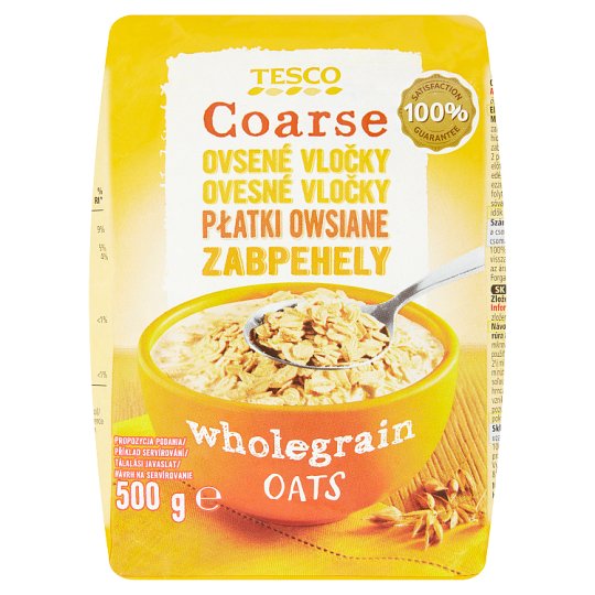 Tesco Coarse ovesné vločky hrubé 500g