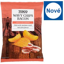 Tesco Wavy Chips Bacon 130g