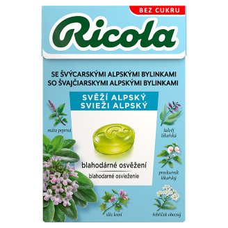 Ricola Svěží Alpský Švýcarské bylinné bonbóny bez cukru 40g