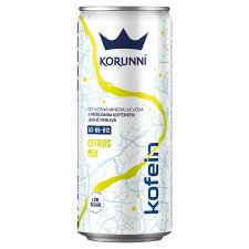 Korunní Ochucená minerální voda s přírodním kofeinem jemně perlivá citrus mix 330ml