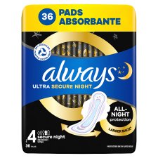 Always Ultra Sanitary Towels Secure Night (Size 4) Wings X36