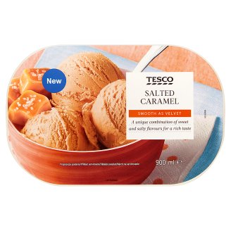 Tesco Mražený krém s rostlinným tukem s příchutí slaného karamelu 900ml