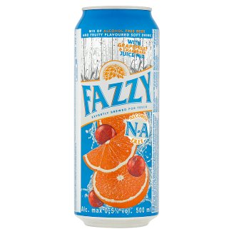 Fazzy Nealkoholický nápoj míchaný z nealkoholického piva s příchutí grapefruitu a brusinky 500ml