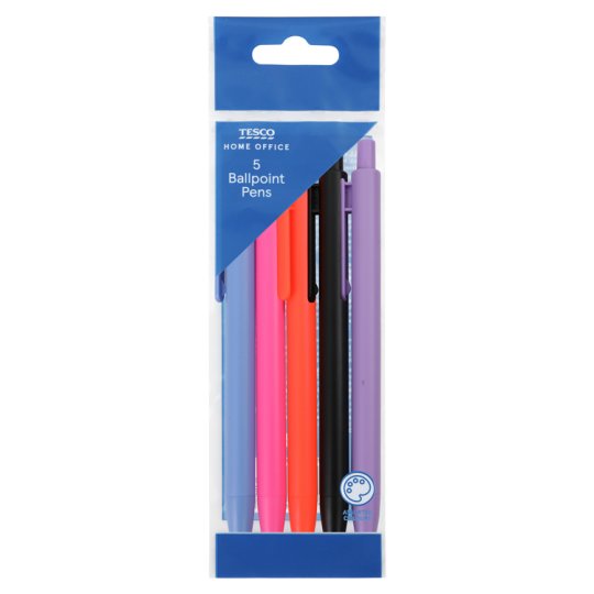 Tesco Ballpoint Pens 5 pcs Tesco Groceries