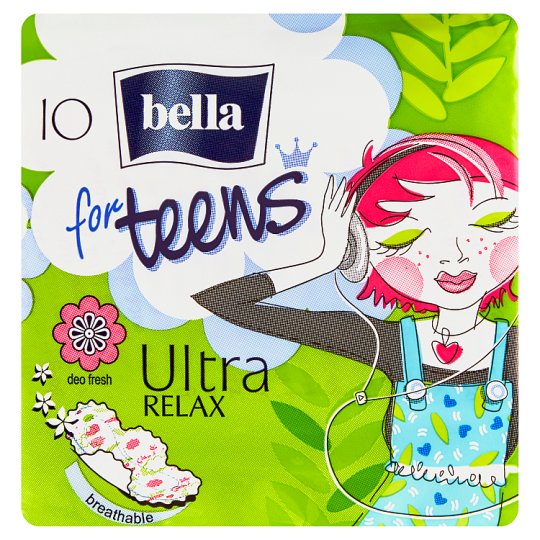 Bella For Teens Ultra Relax Sanitary Pads with Side Wings á 10 pcs