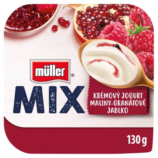 Müller Mix Raspberry-Pomegranate Creamy Yogurt 130g