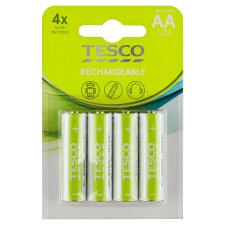Tesco Rechargeable Ni-MH Batteries 1350mAh AA 1.2V 4 pcs
