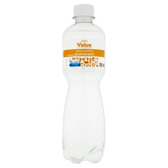 Tesco Value Pitná voda jemně perlivá s příchutí pomeranč 500ml