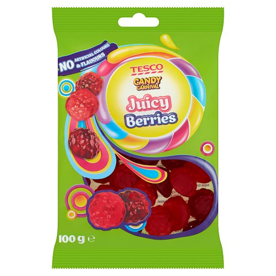 Tesco Candy Carnival Juicy Berries želé s ovocnými příchutěmi 100g