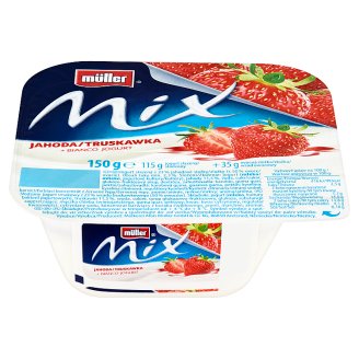 Müller Mix Jahoda + bianco jogurt 150g