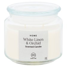 Tesco Home White Linen & Orchid Scented Candle 278g