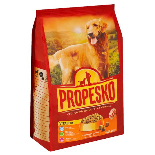 Propesko S drůbežím, hovězím a zeleninou pro vitální a silné psy 0,5kg