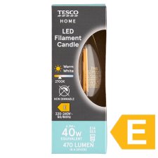 Tesco Home LED Filament Candle 4.2W E14 Warm White 1 pc