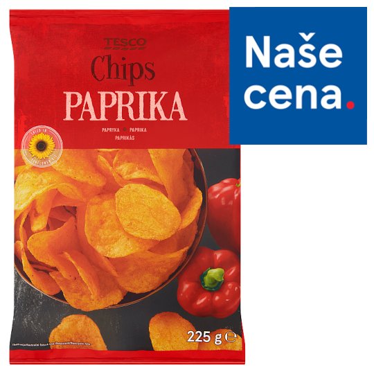 Tesco Chips paprika 225g