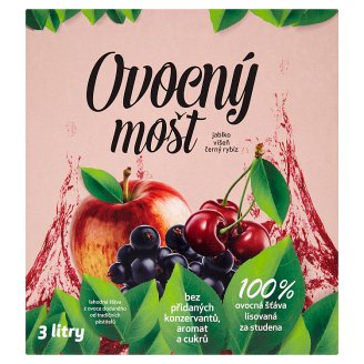 Ovocný mošt jablko višeň černý rybíz 3l