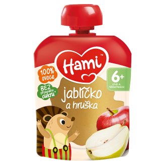 Hami ovocná kapsička Jablíčko a hruška první lžička 90g