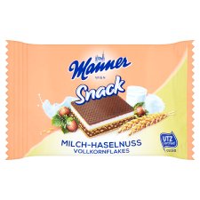 Manner Snack Wafers Filled with Milk Cream and Hazelnut Cream 4 x 25g