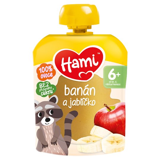 Hami ovocná kapsička Banán a jablíčko 90g, 6+