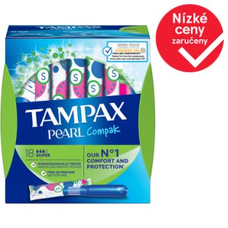 Tampax Compak Pearl Super Tampony S Aplikátorem 18 ks