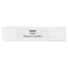 Tesco Home Dinner Candles White 6 x 58g