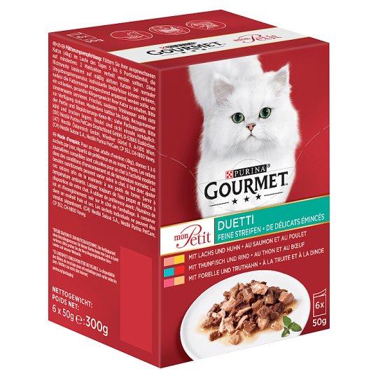 GOURMET Mon Petit Duo with Chicken and Salmon, Tuna and Beef, Turkey ...