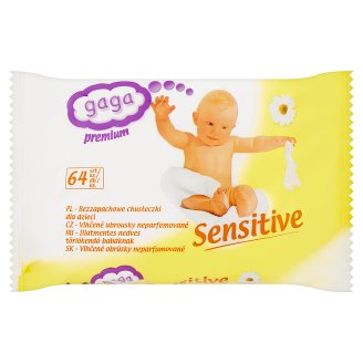 Gaga Sensitive Vlhčené ubrousky neparfemované 64 ks