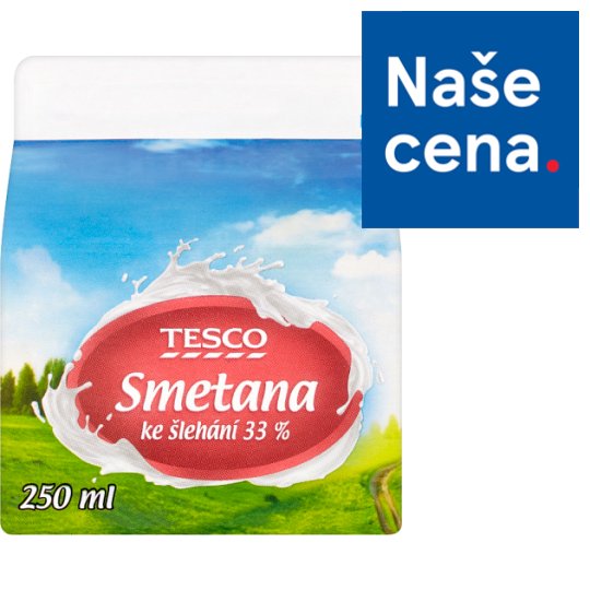 Tesco Smetana ke šlehání 33 % 250ml