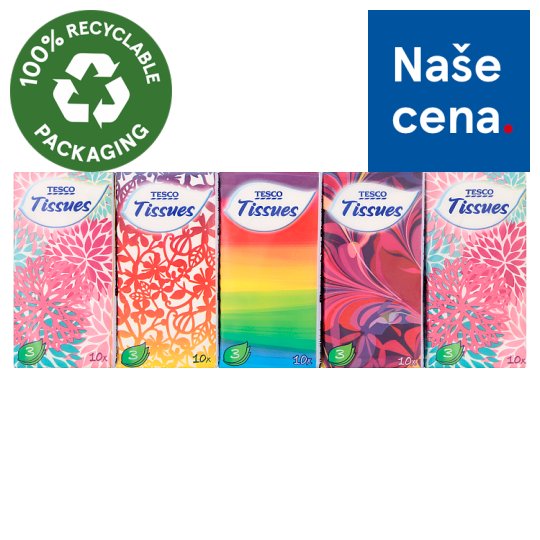 Tesco Papírové kapesníky 10 x 10 ks