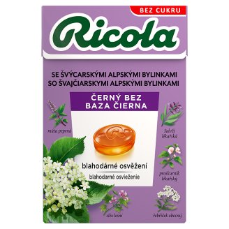 Ricola Černý bez švýcarské bylinné bonbóny 40g