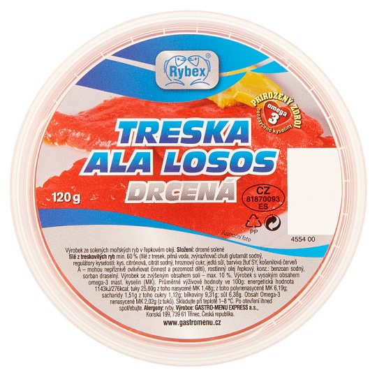 Rybex Treska ala losos drcená 120g