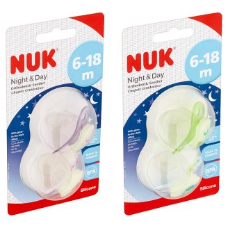 NUK Silikonový dudlík svítí ve tmě 6-18 m