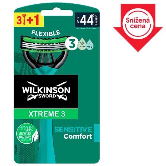 Wilkinson Sword Xtreme3 Sensitive 3-břitý flexibilní jednorázový holicí strojek 4 ks