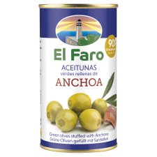 El Faro Green Olives Stuffed with Anchovy 350g