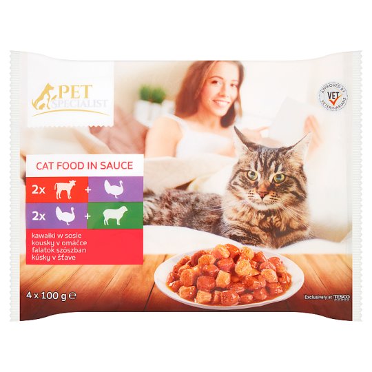 Tesco Pet Specialist Cat Food in Sauce 4 x 100g Tesco Groceries