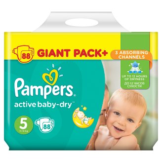 Pampers Active Baby-Dry Size 5 (Junior) 11-23 kg, 88 Nappies - Tesco ...