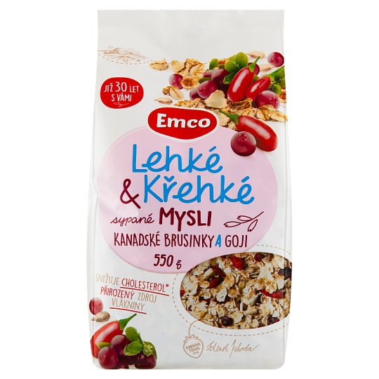 Emco Mysli Lehké & křehké sypané kanadské brusinky a goji 550g