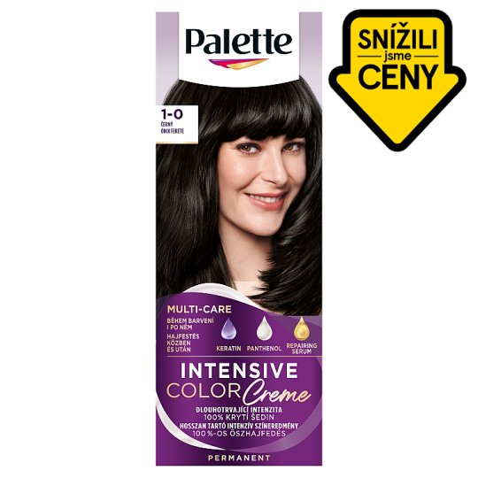 Schwarzkopf Palette Intensive Color Creme barva na vlasy černý 1-0 (N1)